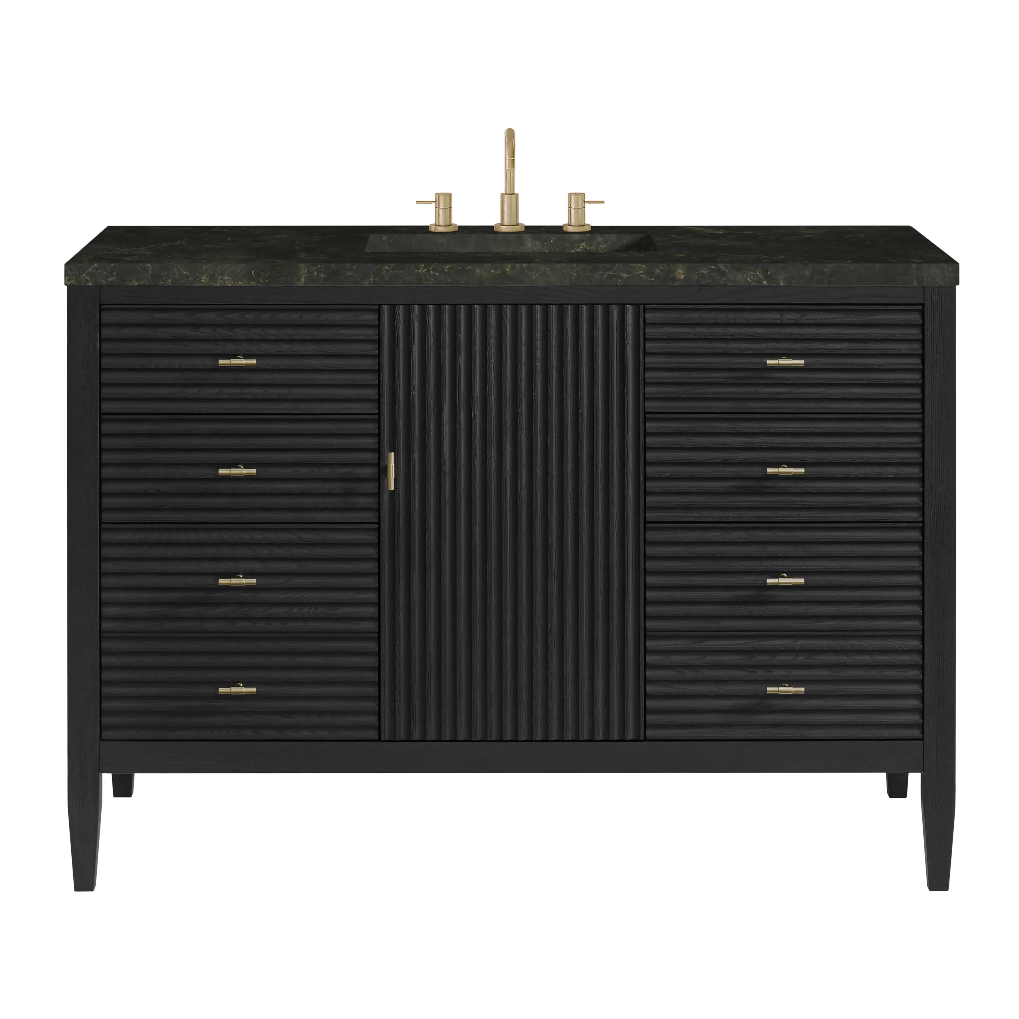 Myrrin 48" Single Vanity, Carbon Oak, w/ 3 CM Phantome Eclos Top
