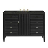 Myrrin 48" Single Vanity, Carbon Oak, w/ 3 CM Phantome Eclos Top