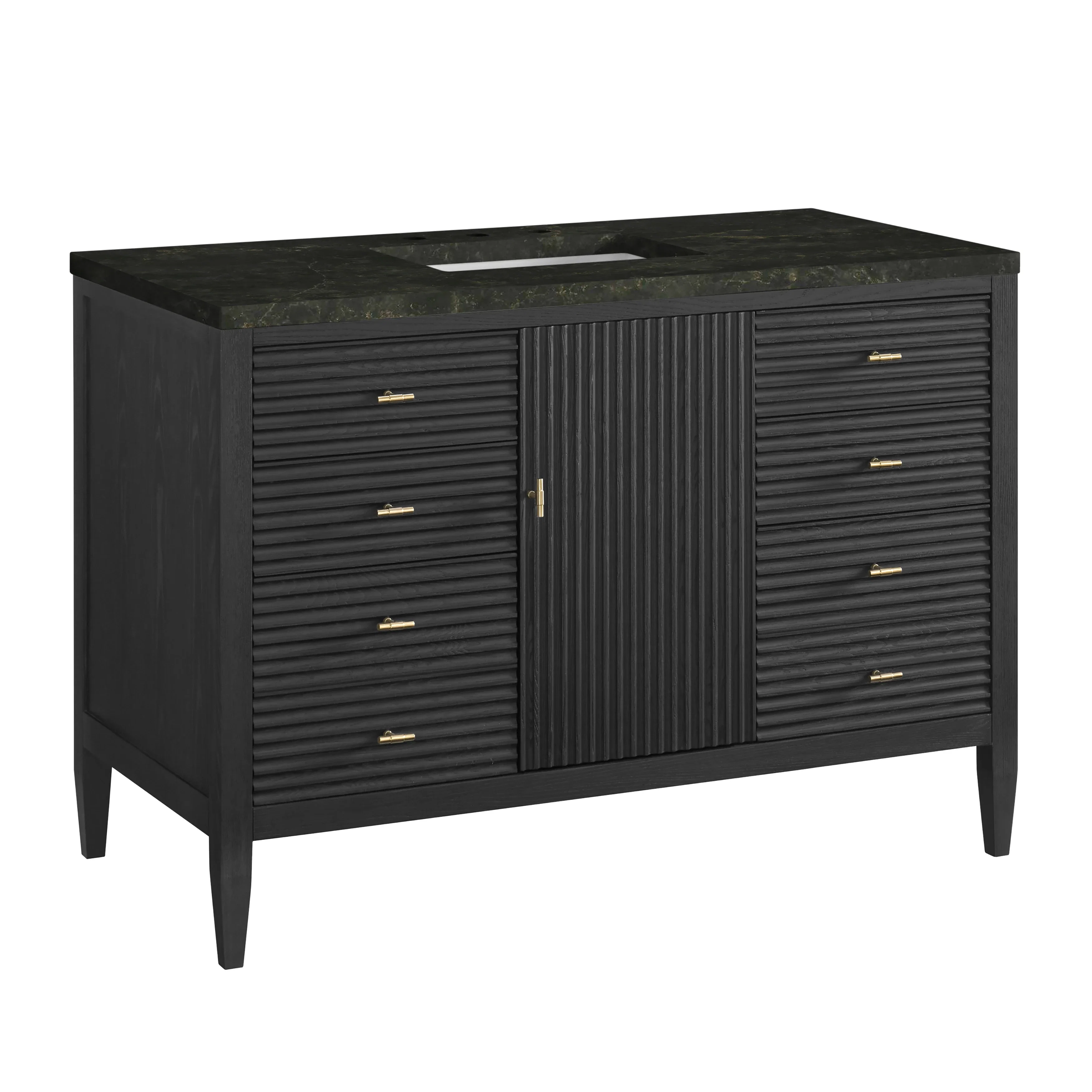 Myrrin 48" Single Vanity, Carbon Oak, w/ 3 CM Phantome Eclos Top