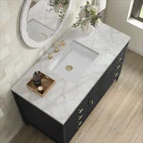 Myrrin 48" Single Vanity, Carbon Oak w/ 3 CM Victorian Silver Silestone Top
