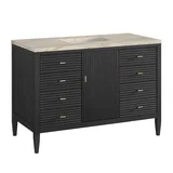 Myrrin 48" Single Vanity, Carbon Oak, w/ 3 CM Tajnar Eclos Top w/FreePower Wireless Charger