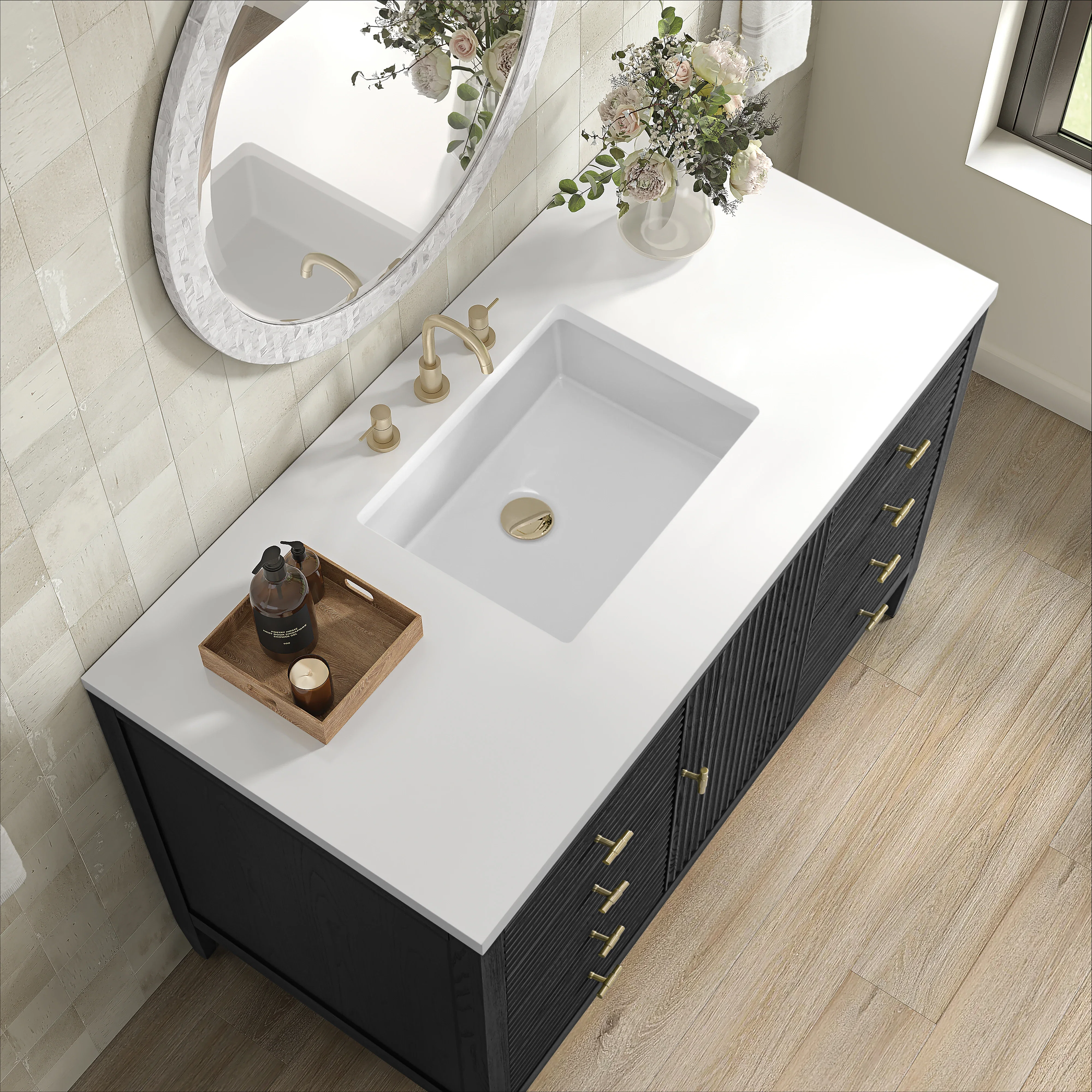 Myrrin 48" Single Vanity, Carbon Oak
