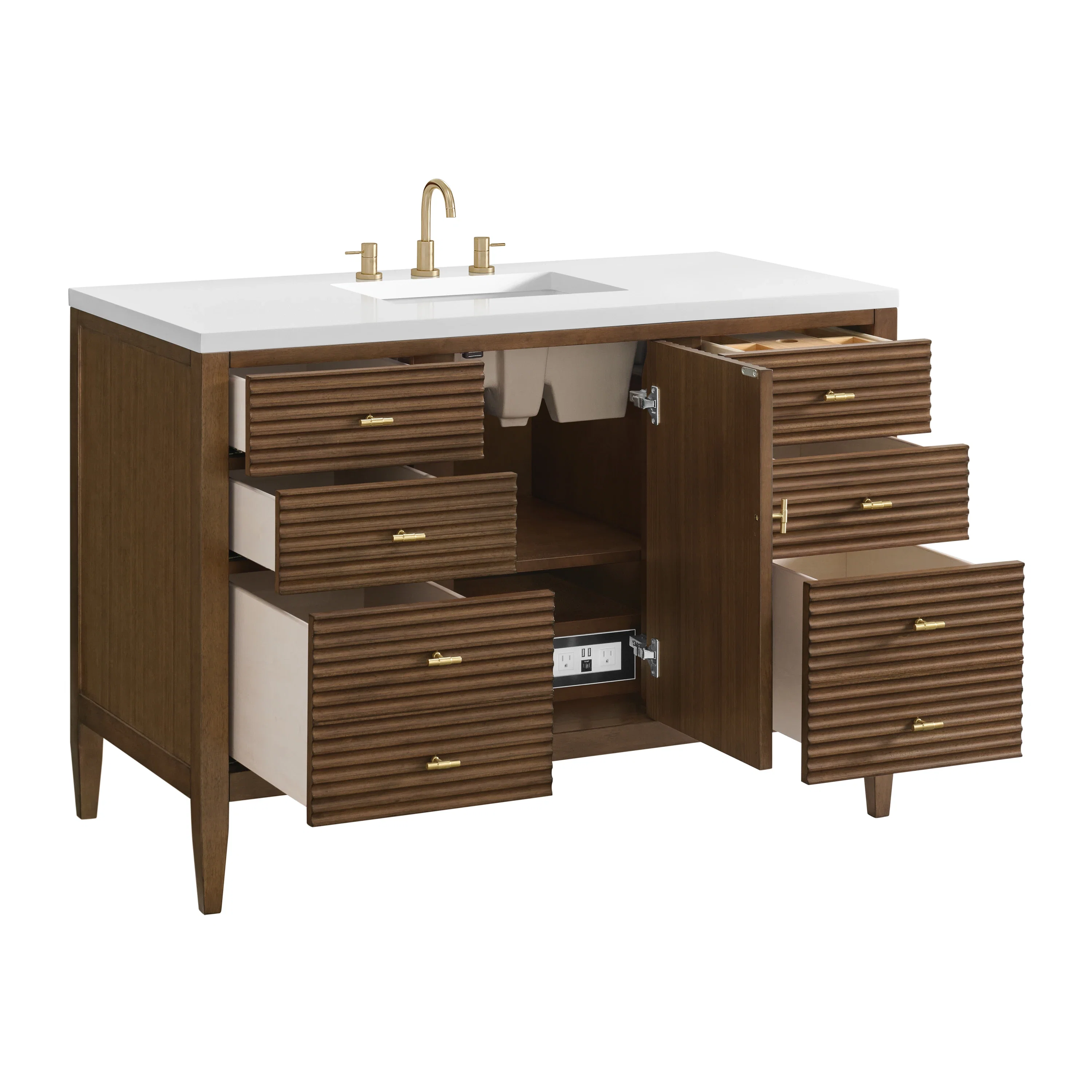 Myrrin 48" Single Vanity, Mid Century Walnut
