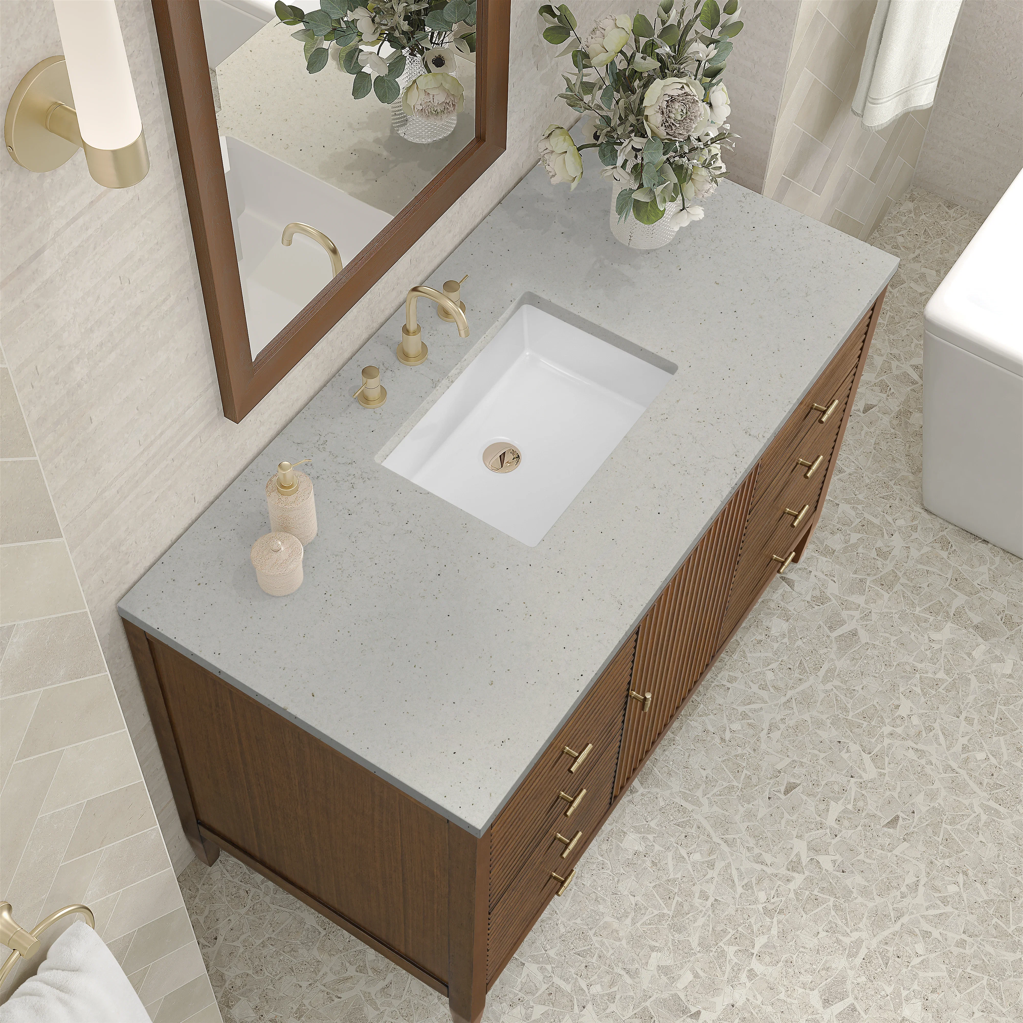 Myrrin 48" Single Vanity, Mid Century Walnut