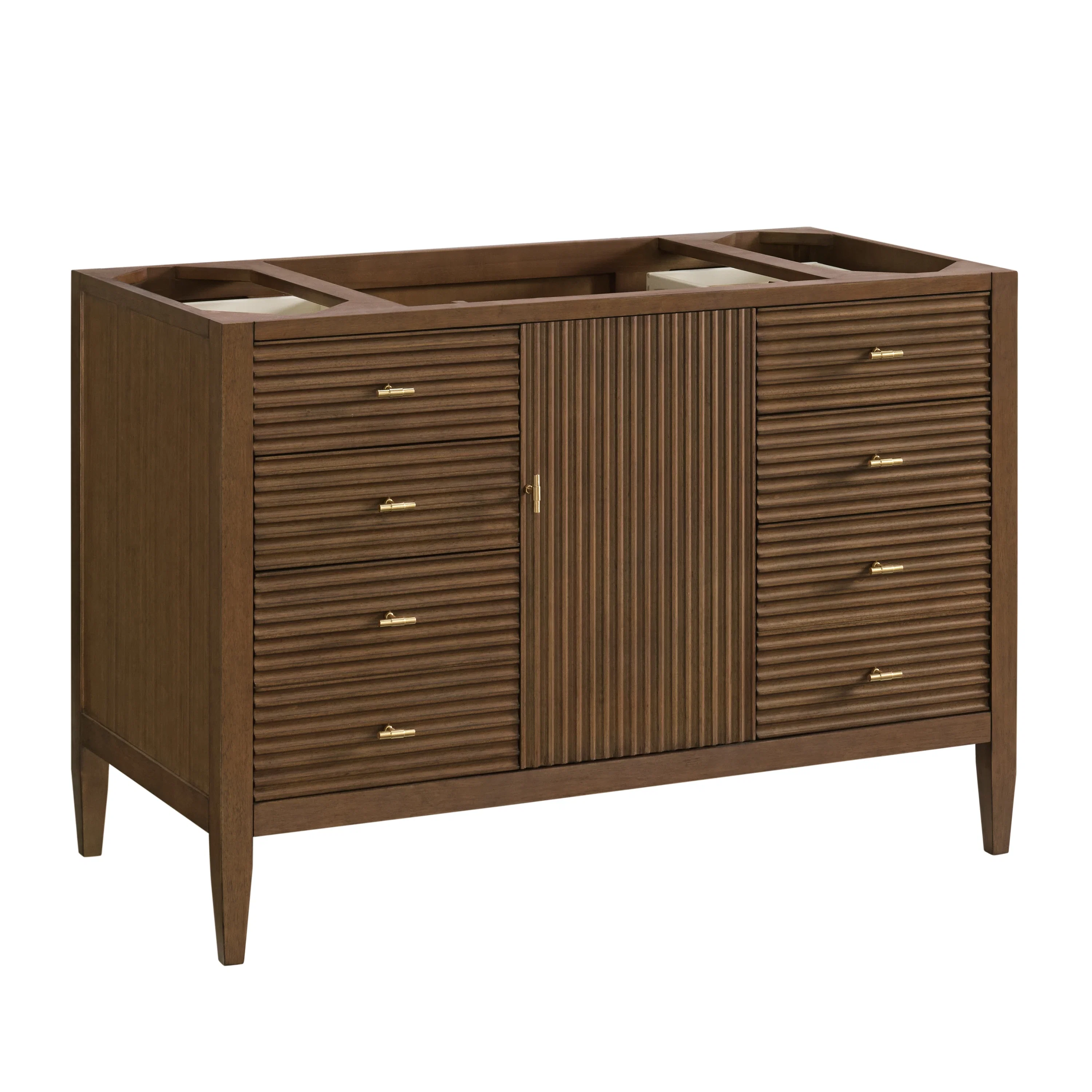 Myrrin 48" Single Vanity, Mid Century Walnut w/ 3 CM Lime Delight Silestone Top