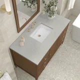 Myrrin 48" Single Vanity, Mid Century Walnut w/ 3 CM Lime Delight Silestone Top