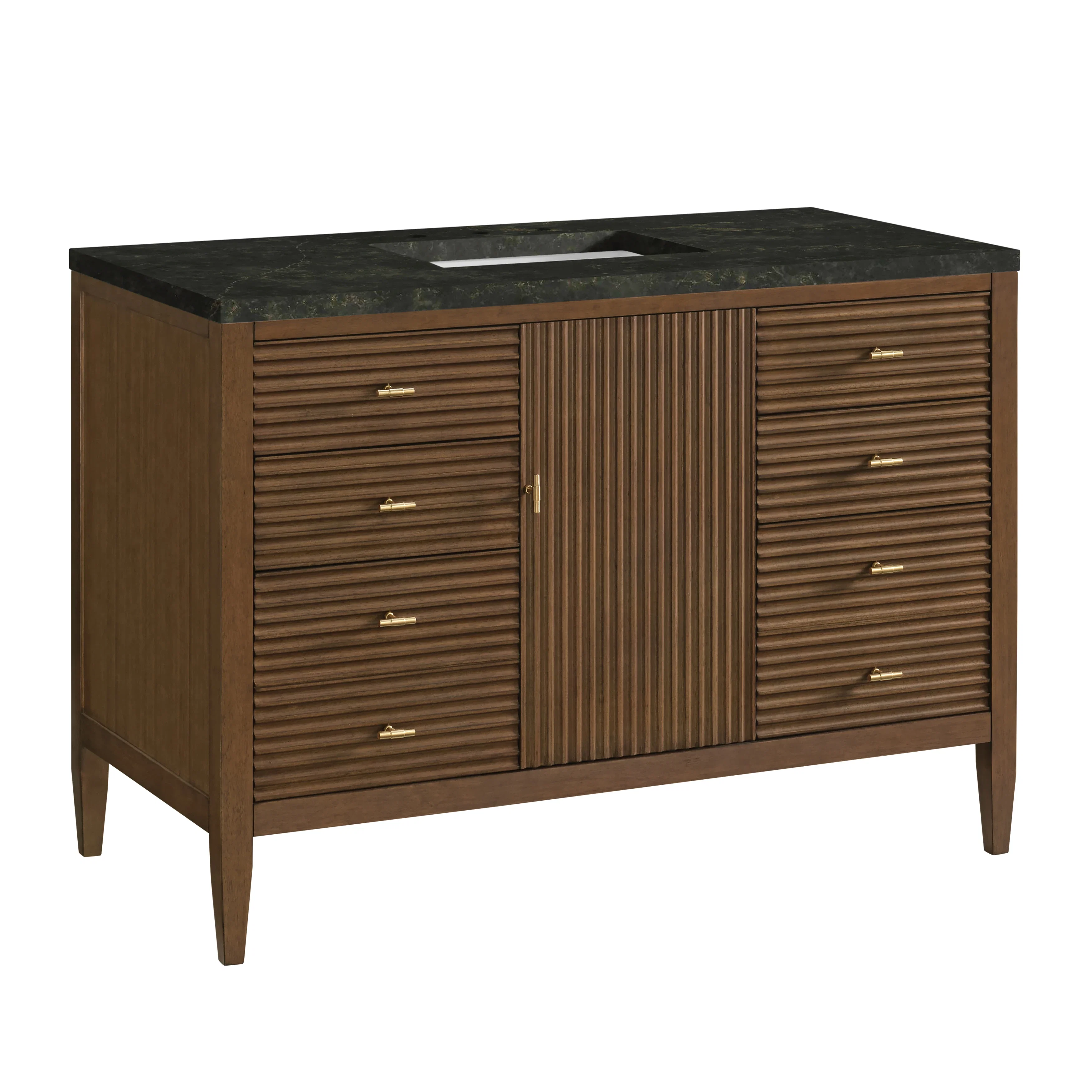 Myrrin 48" Single Vanity, Mid Century Walnut, w/ 3 CM Phantome Eclos Top