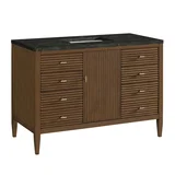 Myrrin 48" Single Vanity, Mid Century Walnut, w/ 3 CM Phantome Eclos Top