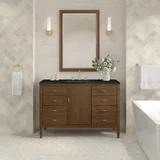Myrrin 48" Single Vanity, Mid Century Walnut, w/ 3 CM Phantome Eclos Top