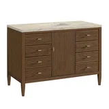 Myrrin 48" Single Vanity, Mid Century Walnut, w/ 3 CM Tajnar Eclos Top