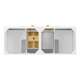 Myrrin 60" Double Vanity, Bright White w/ Single Hole 3 CM White Zeus Silestone Top & Backsplash