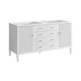Myrrin 60" Double Vanity, Bright White w/ 3 CM Ethereal Noctis Silestone Top