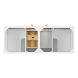 Myrrin 60" Double Vanity, Bright White w/ 3 CM Ethereal Noctis Silestone Top