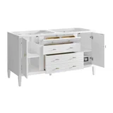 Myrrin 60" Double Vanity, Bright White w/ 3 CM Ethereal Noctis Silestone Top