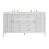 Myrrin 60" Double Vanity, Bright White w/ 3 CM Lime Delight Silestone Top