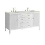 Myrrin 60" Double Vanity, Bright White w/ 3 CM Lime Delight Silestone Top