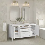 Myrrin 60" Double Vanity, Bright White w/ 3 CM Lime Delight Silestone Top