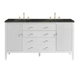 Myrrin 60" Double Vanity, Bright White, w/ 3 CM Phantome Eclos Top
