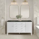 Myrrin 60" Double Vanity, Bright White, w/ 3 CM Phantome Eclos Top