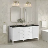 Myrrin 60" Double Vanity, Bright White, w/ 3 CM Phantome Eclos Top