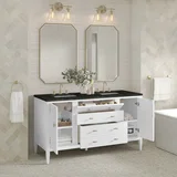 Myrrin 60" Double Vanity, Bright White, w/ 3 CM Phantome Eclos Top