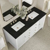 Myrrin 60" Double Vanity, Bright White, w/ 3 CM Phantome Eclos Top
