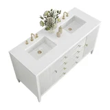 Myrrin 60" Double Vanity, Bright White w/ 3 CM White Zeus Silestone Top