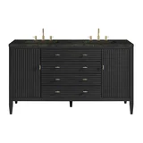 Myrrin 60" Double Vanity, Carbon Oak, w/ 3 CM Phantome Eclos Top