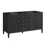 Myrrin 60" Double Vanity, Carbon Oak, w/ 3 CM Phantome Eclos Top