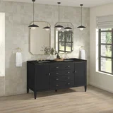 Myrrin 60" Double Vanity, Carbon Oak, w/ 3 CM Phantome Eclos Top