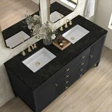 Myrrin 60" Double Vanity, Carbon Oak, w/ 3 CM Phantome Eclos Top