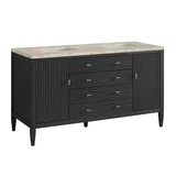 Myrrin 60" Double Vanity, Carbon Oak, w/ 3 CM Tajnar Eclos Top w/FreePower Wireless Charger