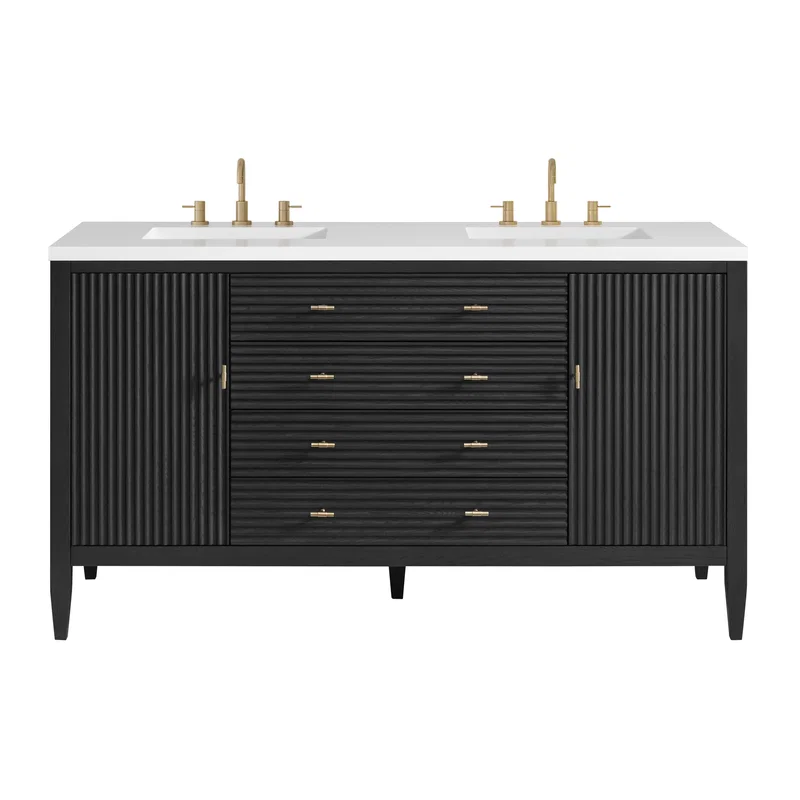 Myrrin 60" Double Vanity, Carbon Oak