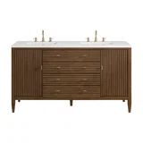 Myrrin 60" Double Vanity, Mid Century Walnut