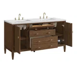 Myrrin 60" Double Vanity, Mid Century Walnut