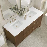 Myrrin 60" Double Vanity, Mid Century Walnut