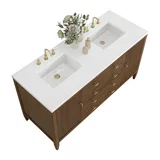 Myrrin 60" Double Vanity, Mid Century Walnut