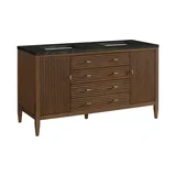 Myrrin 60" Double Vanity, Mid Century Walnut, w/ 3 CM Phantome Eclos Top