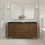 Myrrin 60" Double Vanity, Mid Century Walnut, w/ 3 CM Phantome Eclos Top