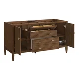 Myrrin 60" Double Vanity, Mid Century Walnut w/ 3 CM Eternal Jasmine Pearl Silestone Top w/FreePower Wireless Charger