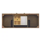 Myrrin 60" Double Vanity, Mid Century Walnut w/ 3 CM Parisien Bleu Silestone Top w/FreePower Wireless Charger