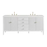 Myrrin 72" Double Vanity, Bright White w/ 3 CM Lime Delight Silestone Top