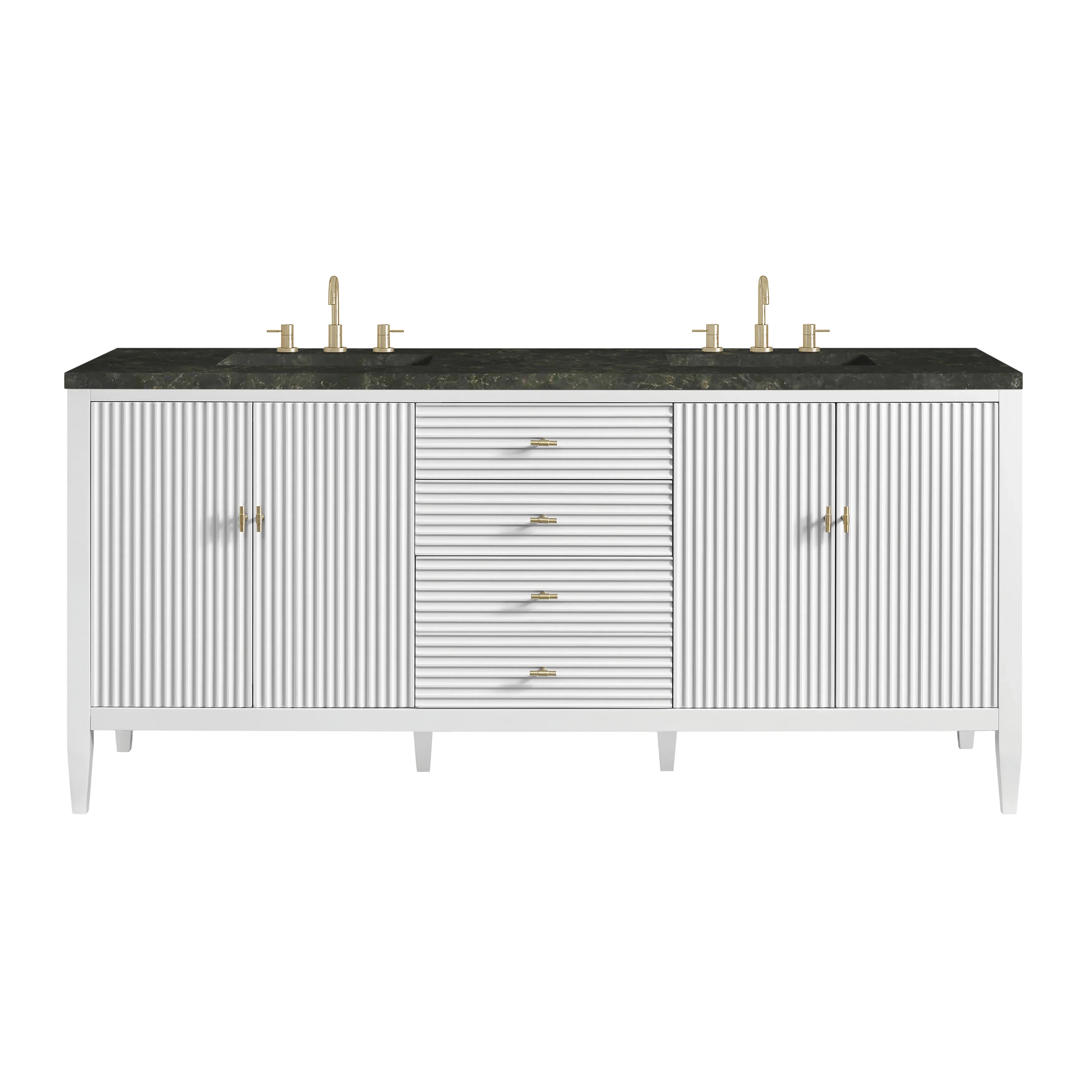 Myrrin 72" Vanity, Bright White, w/ 3 CM Phantome Eclos Top
