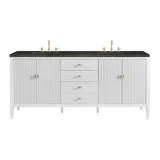 Myrrin 72" Vanity, Bright White, w/ 3 CM Phantome Eclos Top