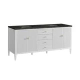 Myrrin 72" Vanity, Bright White, w/ 3 CM Phantome Eclos Top