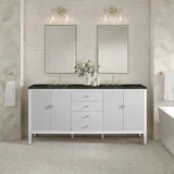 Myrrin 72" Vanity, Bright White, w/ 3 CM Phantome Eclos Top