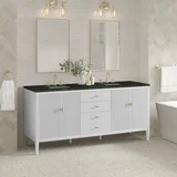 Myrrin 72" Vanity, Bright White, w/ 3 CM Phantome Eclos Top
