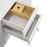 Myrrin 72" Vanity, Bright White, w/ 3 CM Siberian Silestone Top