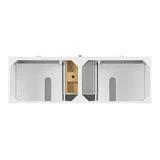 Myrrin 72" Vanity, Bright White, w/ 3 CM Siberian Silestone Top