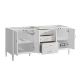 Myrrin 72" Vanity, Bright White, w/ 3 CM Siberian Silestone Top
